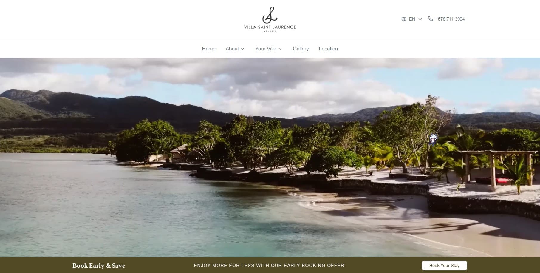 Villa Saint Lawrence luxury villa Vanuatu private beachfront estate